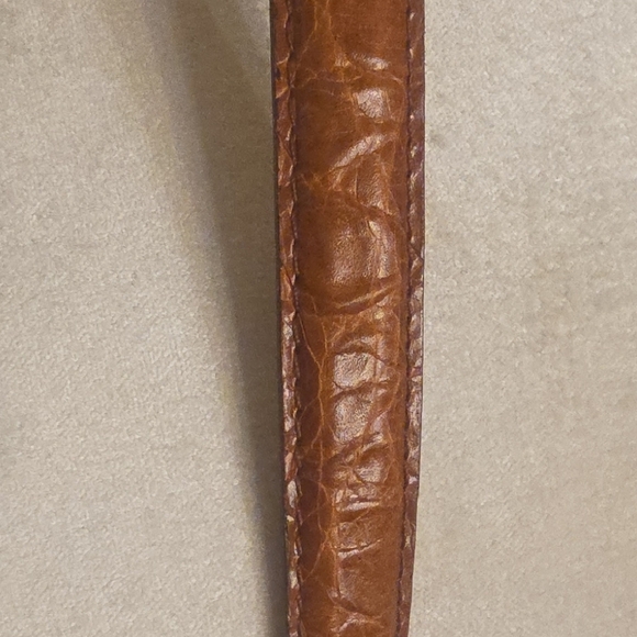 Cole Haan Cognac Brown Leather Belt with Stainless Steel  Buckle 1 Inch Tick Cole Haan Cognac Brown Leather Belt with Stainless Steel  main image 4